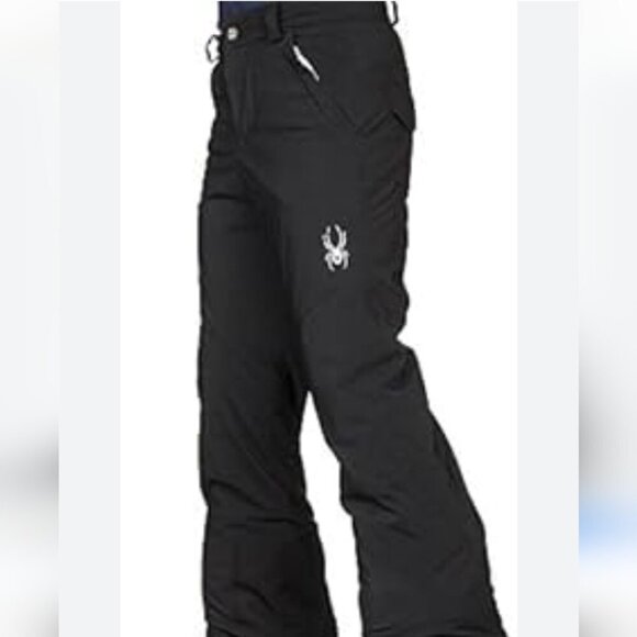 Girls Spyder Winter Black Ski Snowboard Weather Resistant Pants - Sz 14 BNWOT - Picture 1 of 7